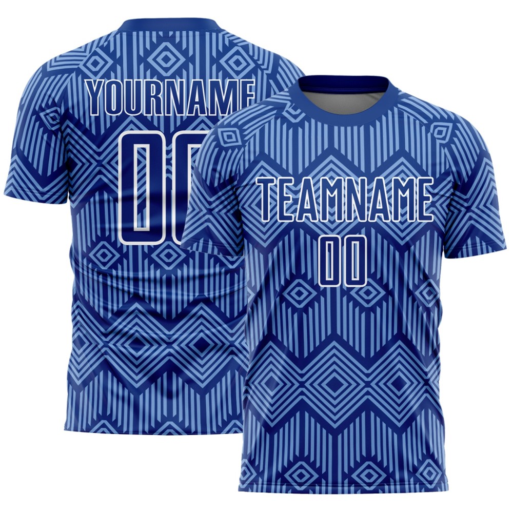 Maglia calcio forme astratte blu-bianco sublimata - Vista 2