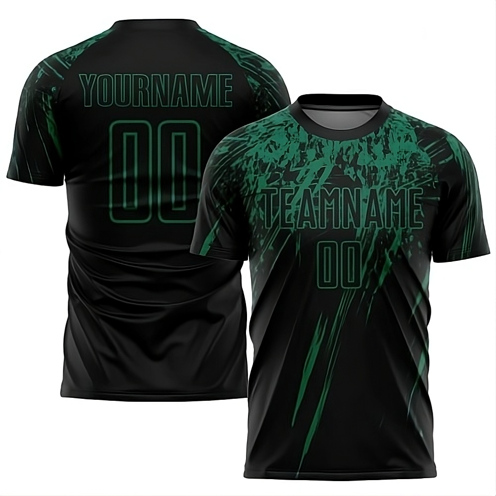 Maglia calcio nera Kelly Green sublimata