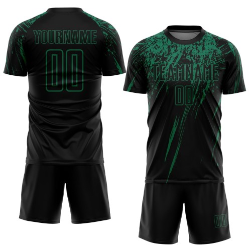 Maglia calcio nera Kelly Green sublimata