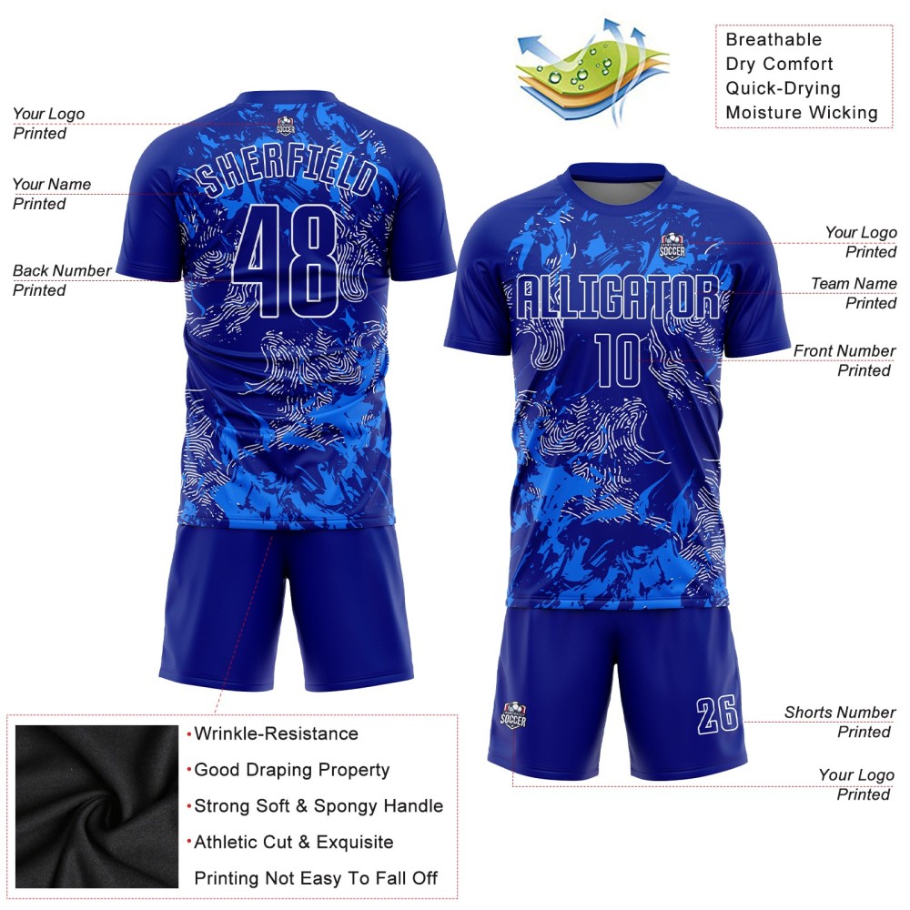 Maglia calcio Royal bianco sublimata uniforme - Vista 5