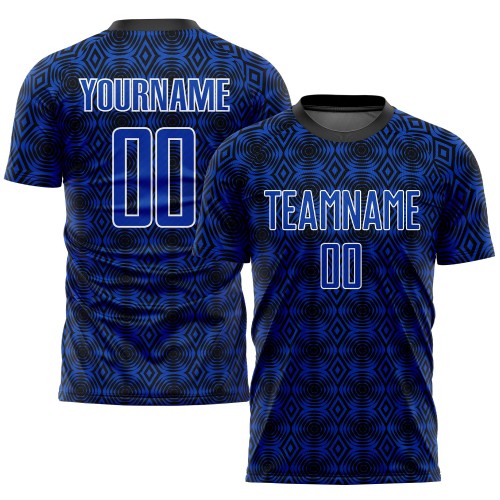 Maglia calcio Thunder Blue geometrica sublimata
