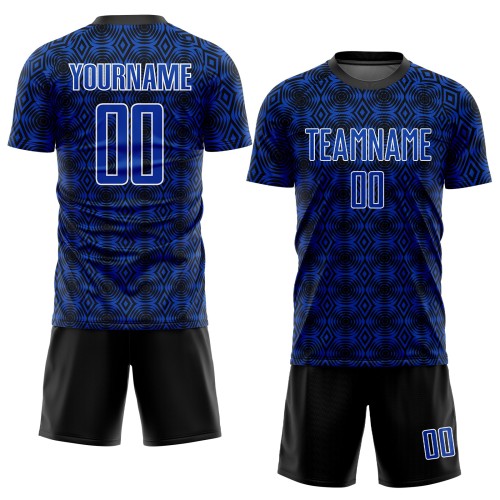 Maglia calcio Thunder Blue geometrica sublimata - Vista 2