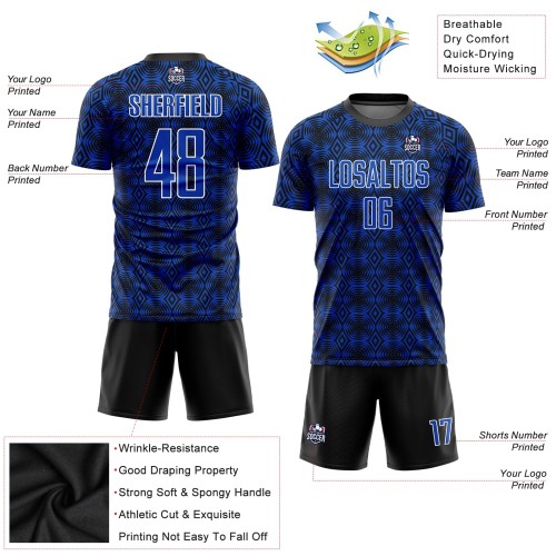 Maglia calcio Thunder Blue geometrica sublimata - Vista 6